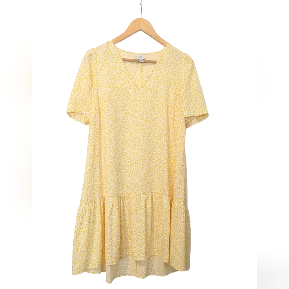 A New Day Yellow Floral Tentie Dress Small